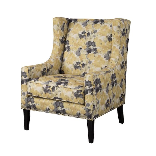 Madison Park Weston Yellow Wingback Chair