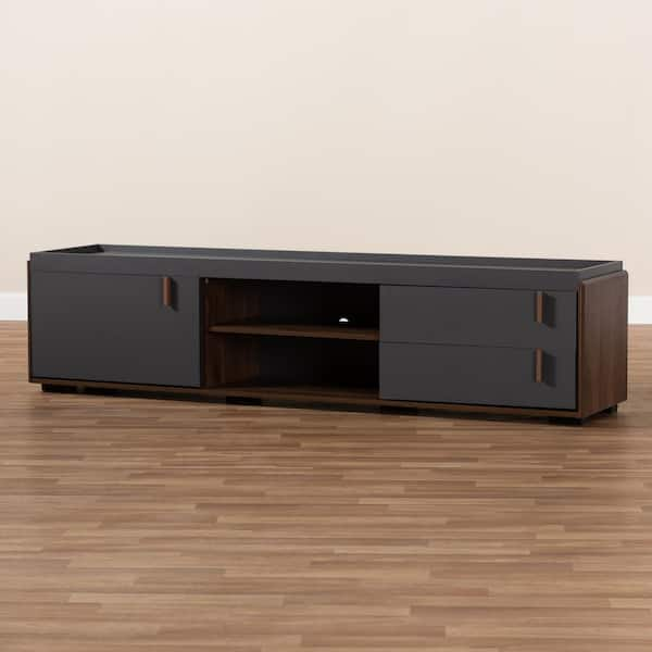 Baxton Studio Rikke Gray and Walnut TV Stand 152 9152 HD The