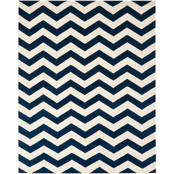 SAFAVIEH Chatham Dark Blue/Ivory 10 ft. x 14 ft. Area Rug