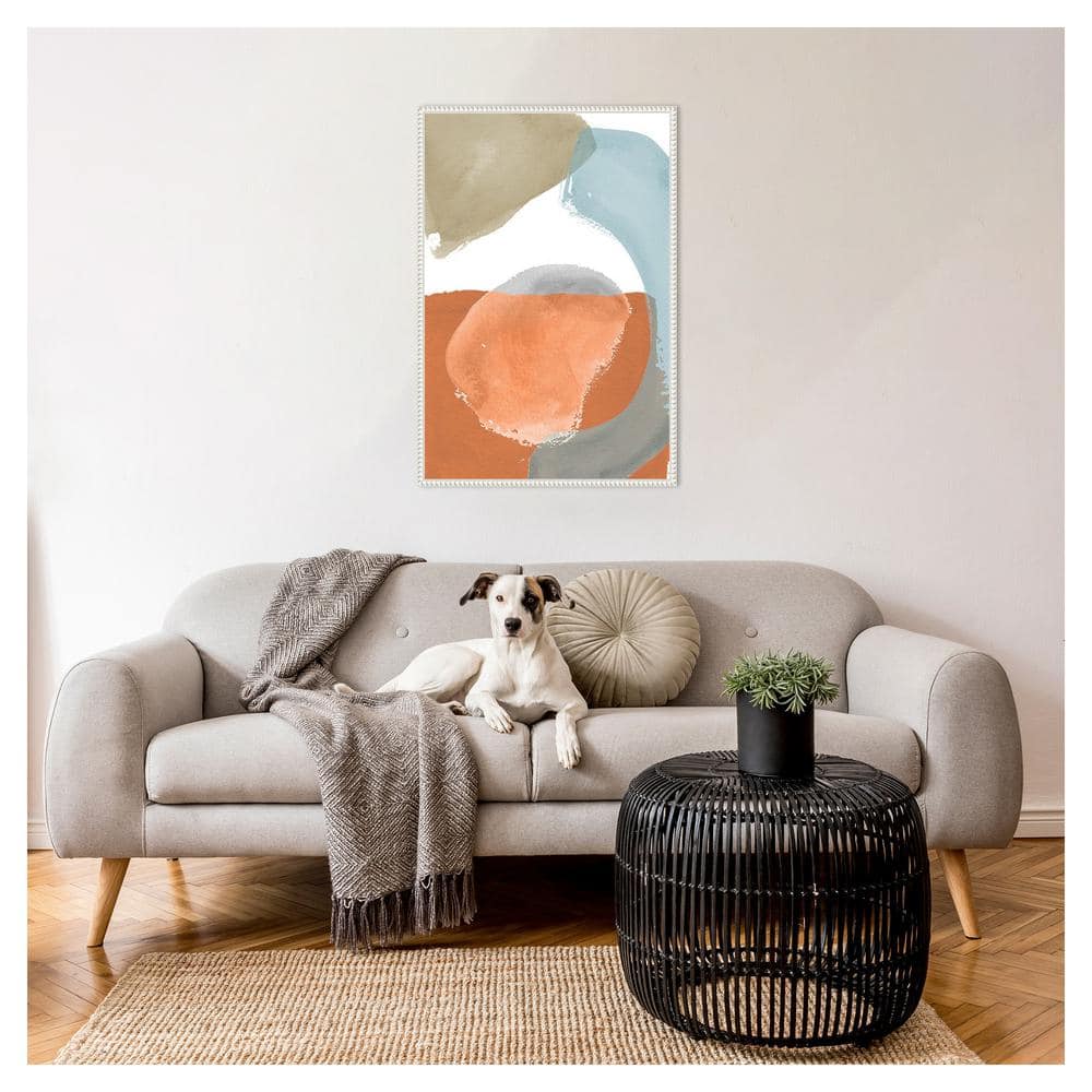 Pastel Abstract Nature Vistas Canvas with Beaded Frame