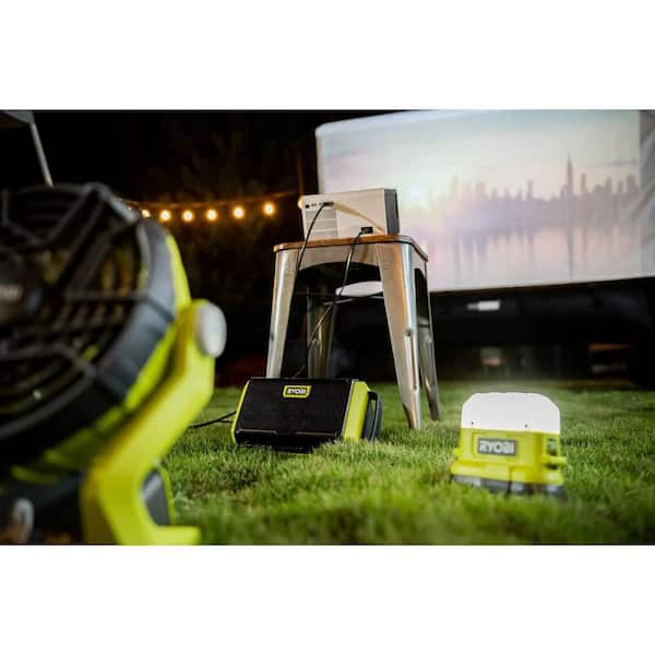 ONE+ 18V Cordless 3-Tool Campers Kit with Area Light, Bluetooth Speaker, 4 in. Clamp Fan, 1.5 Ah Battery, and Charger