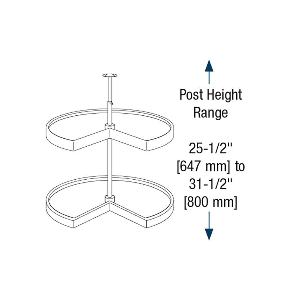 White Kidney-Shaped 2-Shelf Revolving Lazy Susan Organizer