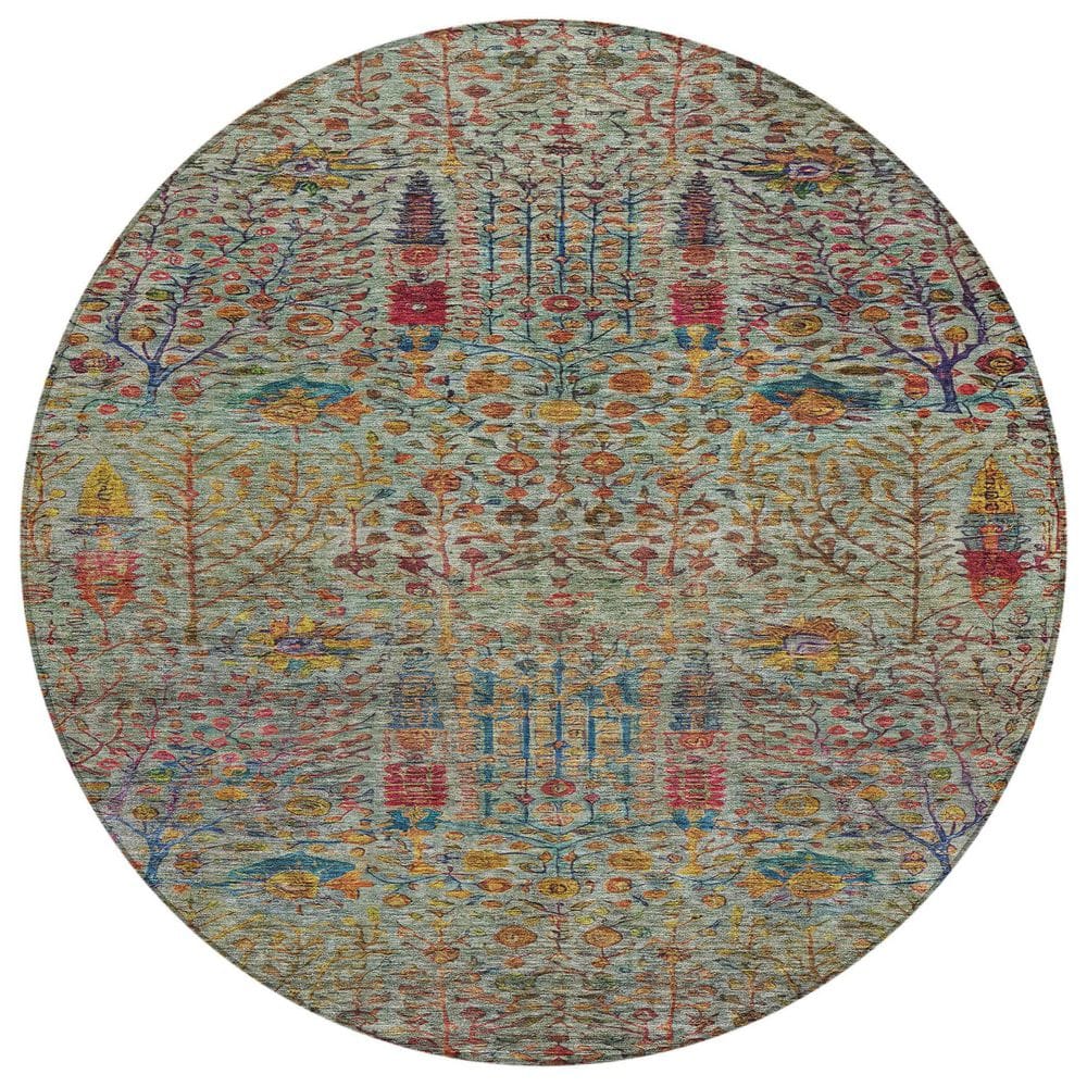 Chantille Machine Washable Indoor/Outdoor Abstract ACN2053 Green 8 ft. x 8 ft. Area Rug price history on PriceWatchPro