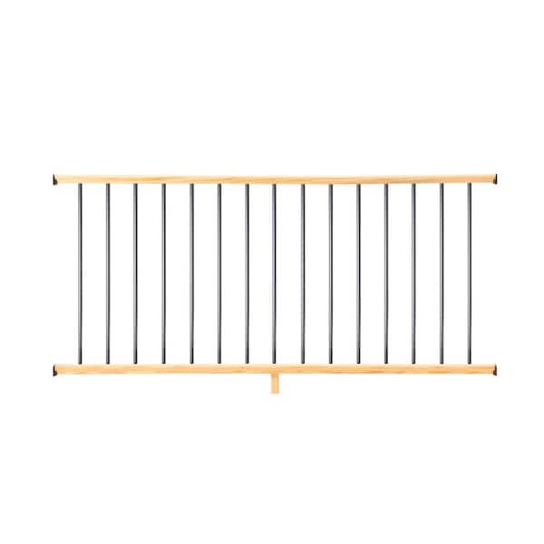 ProWood 6 ft. Southern Yellow Pine Moulded Rail Kit with Aluminum Round Balusters