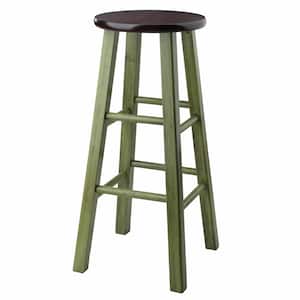 Ivy 29 in. Rustic Green and Walnut Bar Stool