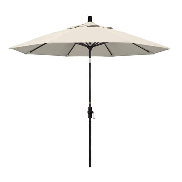 California Umbrella 9 ft. Aluminum Collar Tilt Patio Umbrella in Antique Beige Olefin