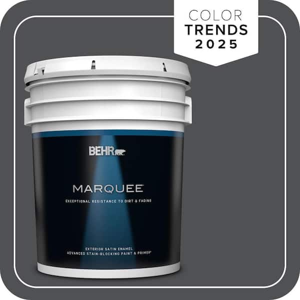 BEHR MARQUEE 5 gal. #PPU18-01 Cracked Pepper Satin Enamel Exterior Paint & Primer