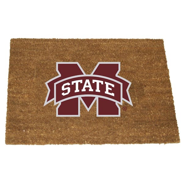 The Memory Company Mississippi St Brown 29.5 in. x 19.5 in. Coir Fiber Colored Logo Door Mat