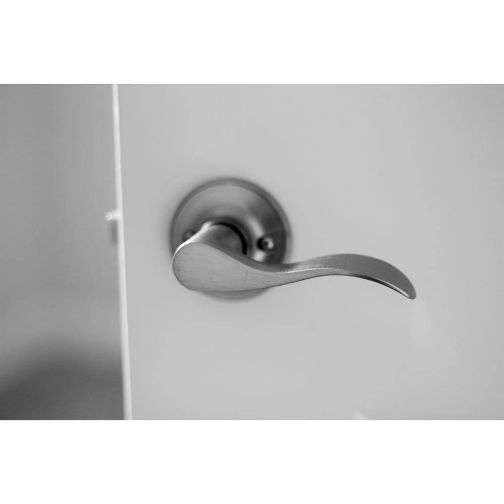 Satin Nickel Curved Lever Entry Set with Deadbolt
