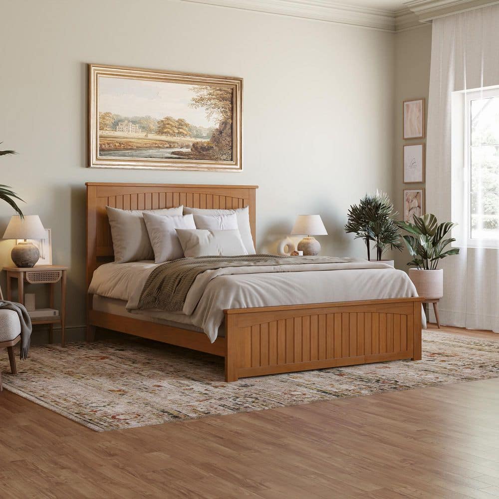 Nantucket Light Toffee Natural Bronze Solid Wood Frame Queen Foundation Bed with Matching Footboard price history on PriceWatchPro