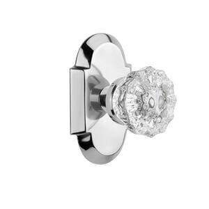 Cottage Plate 2-3/4 in. Backset Bright Chrome Passage Hall/Closet Crystal Glass Door Knob