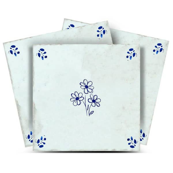 Blue D47 4 in. x 4 in. Vinyl Peel and Stick Tile (24 Tiles, 2.67 sq. ft. /pack)