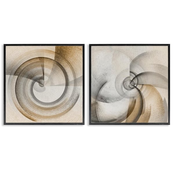 Stupell Industries Spinning Vortex Abstractions by Noah Bay 2 Pieces Black Framed Abstract Giclee Art Print 17 in. x 17 in.