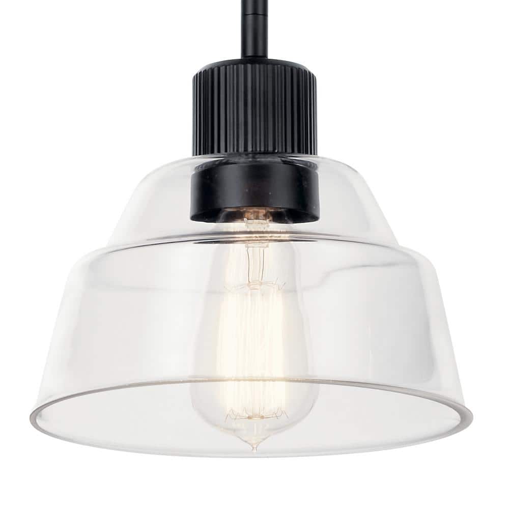 Eastmont 8" Polished Nickel Mini Pendant with Clear Glass Shade