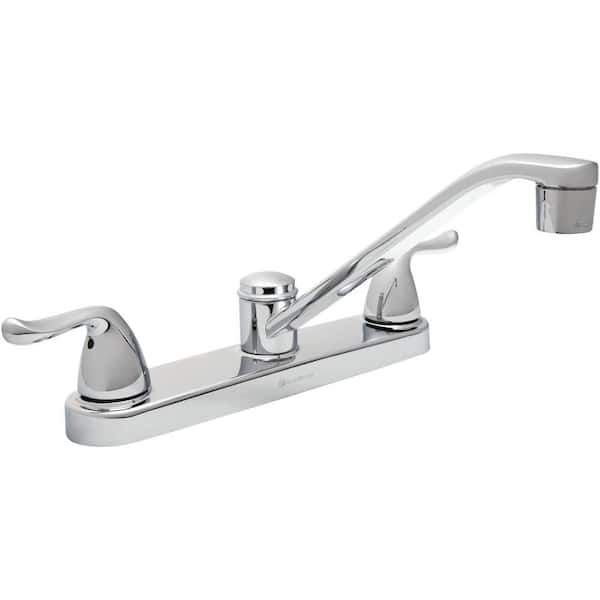 Glacier Bay Constructor 2-Handle Standard Kitchen Faucet in Chrome