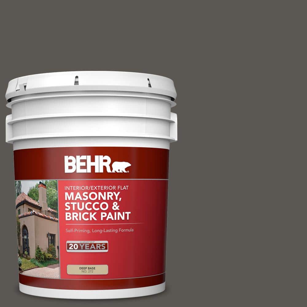 5 gal. #MQ2-62 Peppery Flat Masonry, Stucco and Brick Interior/Exterior Pai