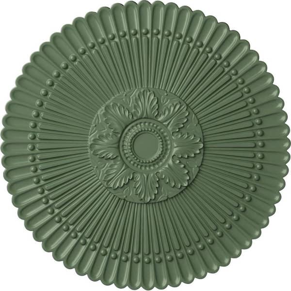 Ekena Millwork 30" x 1-1/4" Nexus Urethane Ceiling Medallion (Fits Canopies up to 2-3/4"), Hand-Painted Athenian Green