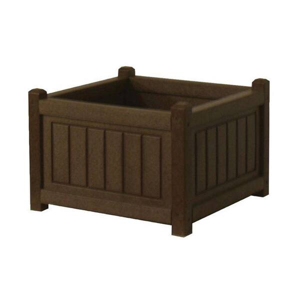 Eagle One Nantucket 17 in. x 17 in. Brown Recycled Plastic Commercial Grade Planter Box