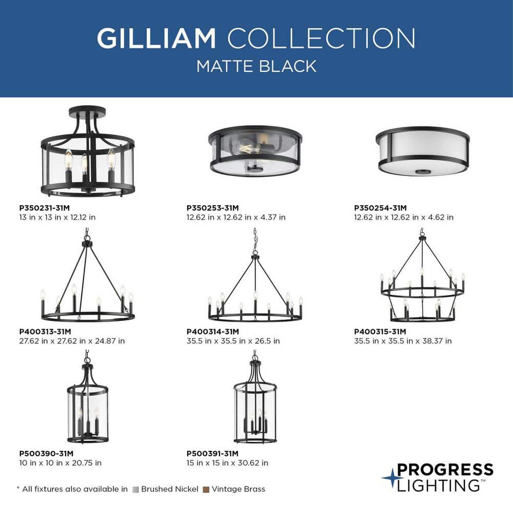 Gilliam Matte Black 6-Light Steel Chandelier