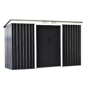 9 ft. W x 4 ft. D Rust-Resistant Metal Shed with Spacious Layout and Durable Frame, Grey Coverage Area (35 sq. ft.)