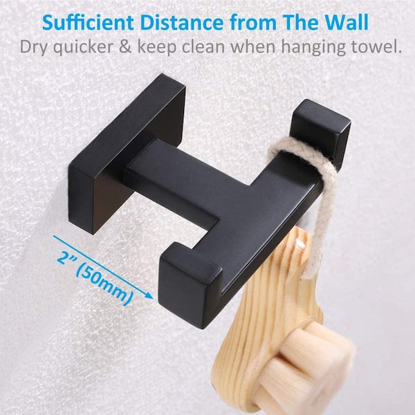 ATKING Wall Mounted Double Towel Robe Hook in Stainless Steel