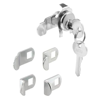 Mailbox Lock, 5 Cam, Nickle Finish, ILCO 1003M Keyway, Opens Counter-Clockwise, 90 Degree Rotation