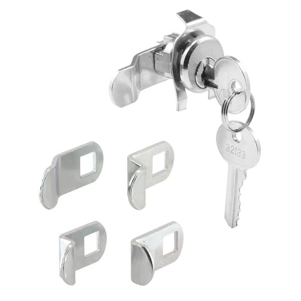 Prime-Line Mailbox Lock, 5 Cam, Nickle Finish, ILCO 1003M Keyway, Opens Counter-Clockwise, 90 Degree Rotation