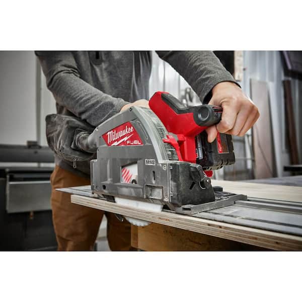 Milwaukee - M18 FUEL 18V Lith-Ion Cordless Brushless 6-1/2 in. Plunge Cut Track Saw w/ (2) High Output 6.0 Ah Battery Pack