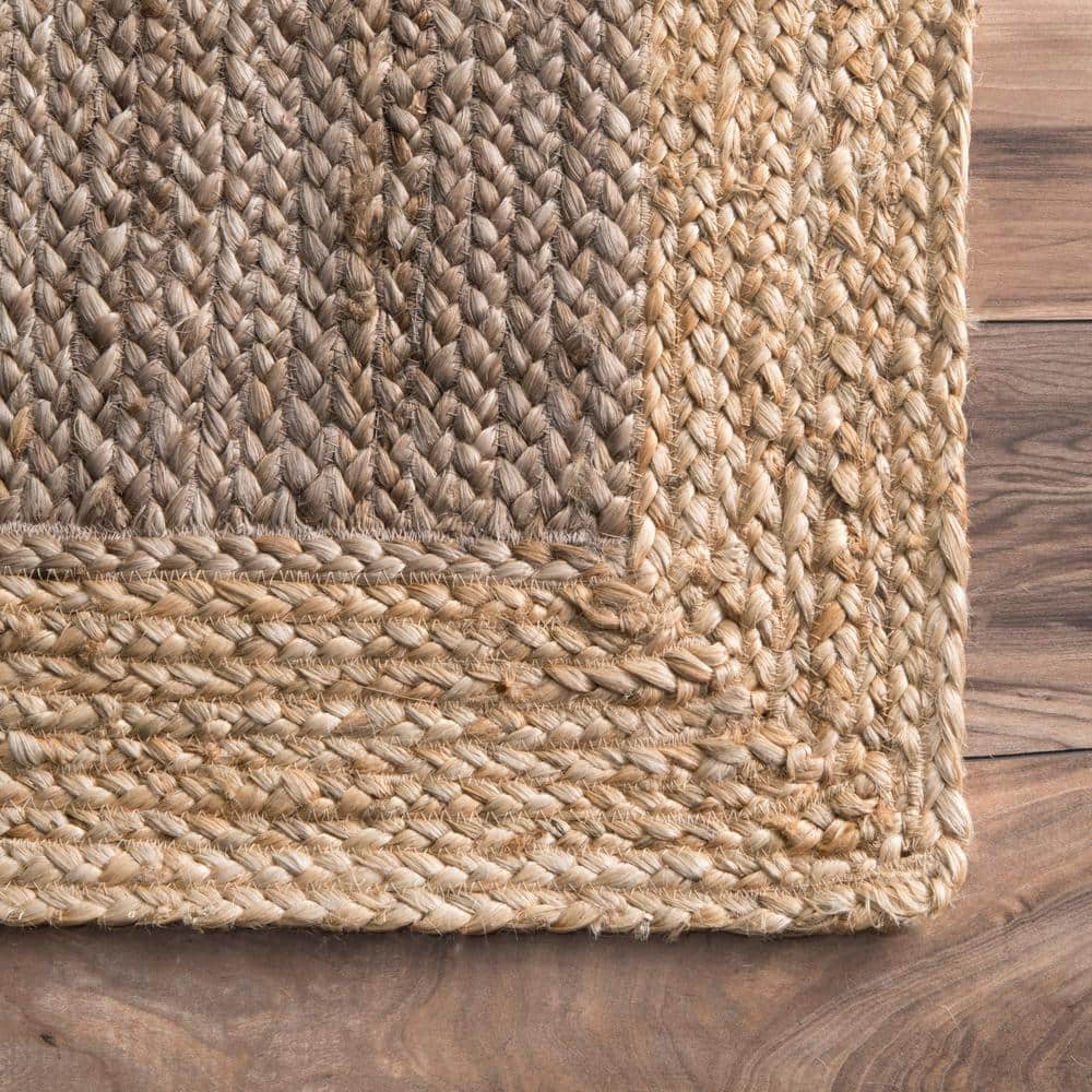 Braided Gray Jute 6' x 9' Handmade Rectangular Rug