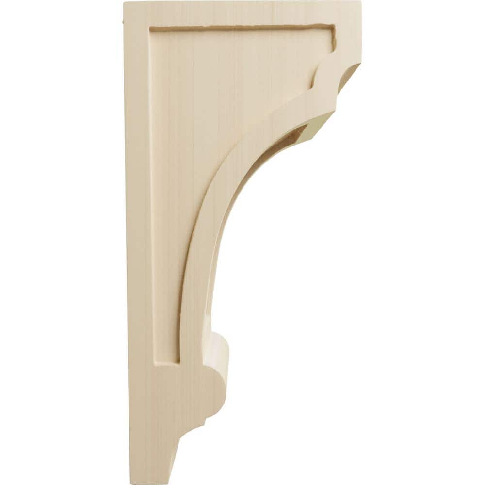 14" Unfinished Rubberwood Recessed Corbel