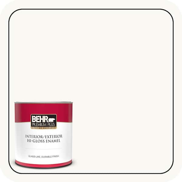 BEHR PREMIUM PLUS 1 qt. #PR-W15 Ultra Pure White Hi-Gloss Enamel Interior/Exterior Paint & Primer
