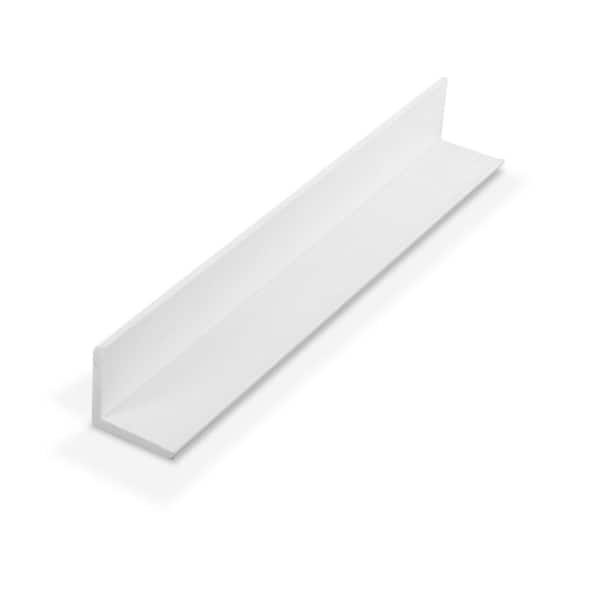 Outwater 1 in. D x 1 in. W x 48 in. L White Styrene Plastic 90° Even Leg Angle Moulding 12 Total Lineal Feet (3-Pack)