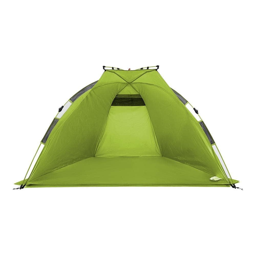 Green Polyester Automatic Pop-Up Beach Sun Shelter