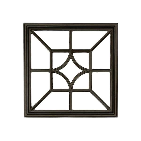 NUVO IRON 15 in. x 15 in. Black Cast Aluminum Square/Diamond Insert for Wooden Gate or Fence