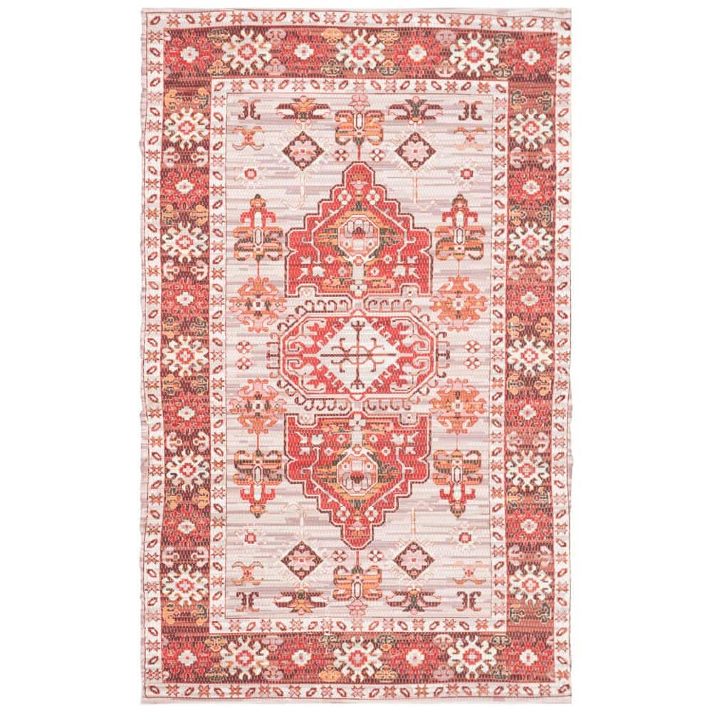 Saffron 3 ft. x 5 ft. Terracotta/Ivory Geometric Medallion Border Area Rug price history on PriceWatchPro