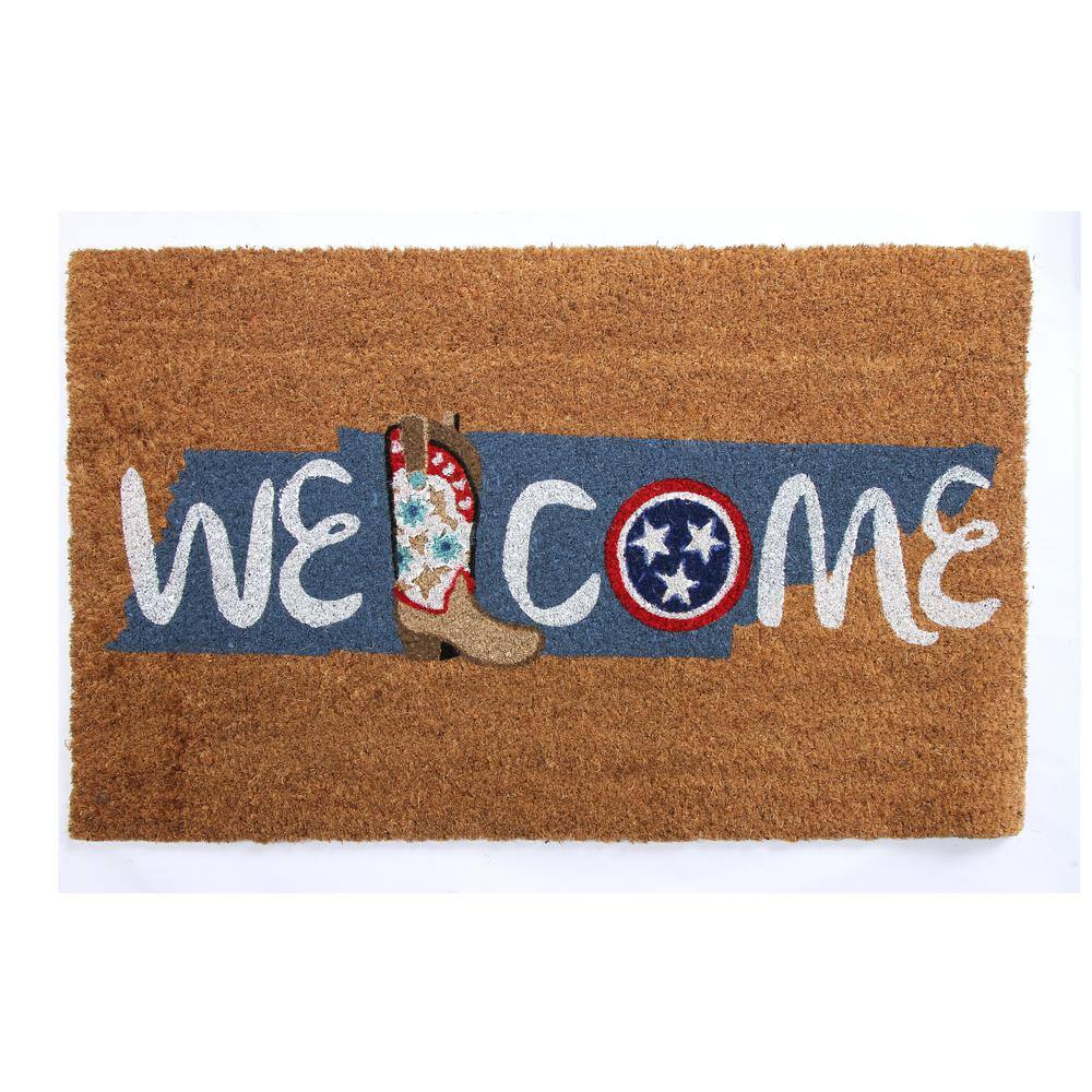 TrafficMaster Printed with Tennessee Welcome 18 in. x 30 in. Vinyl Backed Coir Door Mat, Multy Color -  HDP 00264