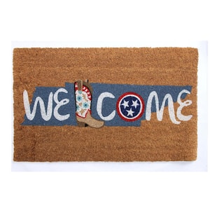 Printed with Tennessee Welcome 18 in. x 30 in. Vinyl Backed Coir Door Mat