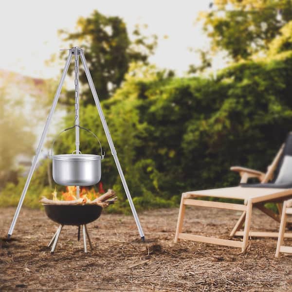 1 Set Campfire Stand Heat Resistant Adjustable Collapsible Aluminum Alloy  Campfire Cooking Dutch Oven Tripod Outdoor
