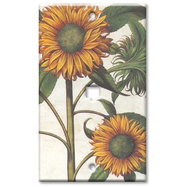 Art Plates Sunflowers Phone Jack Wall Plate