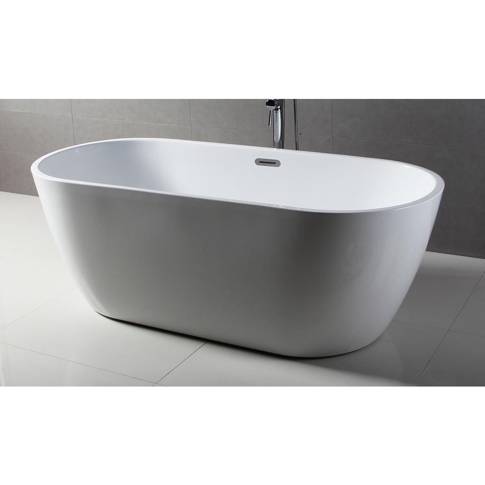 67'' White Freestanding Acrylic Soaking Bathtub