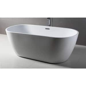67 in. Acrylic Flatbottom Bathtub in White