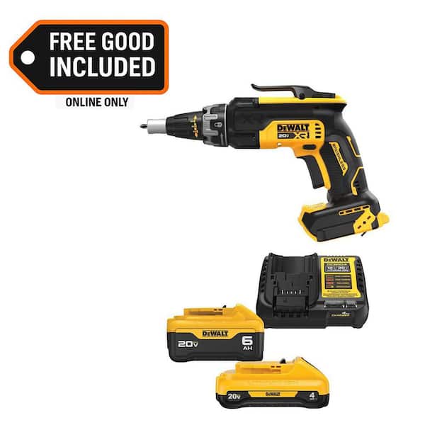 XR 20V MAX Lithium-Ion Cordless Brushless Screw Gun with 20V MAX 5.0 Ah and 2.0 Ah Battery Packs and Charger