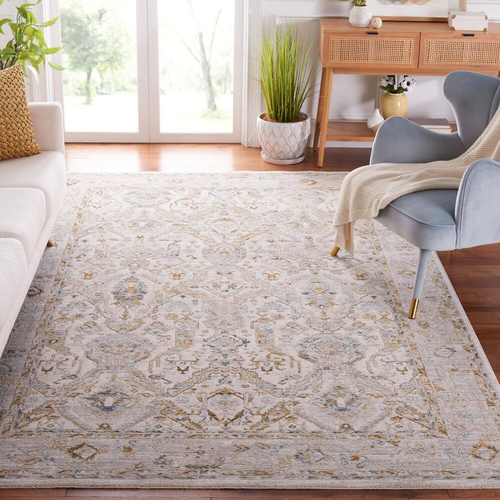 Gray Synthetic Stain-Resistant 54" x 16" Area Rug