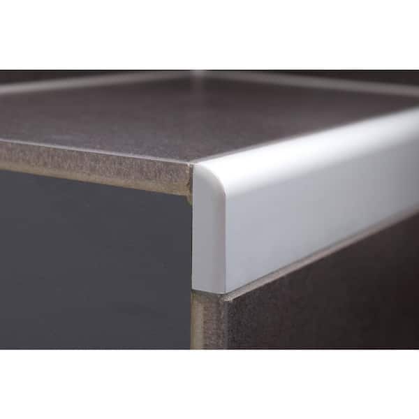 DURAL Durastep DP 7/16 in. Worktop trim Endcap Left Aluminum Anodized Silver Molding and Transition Trim