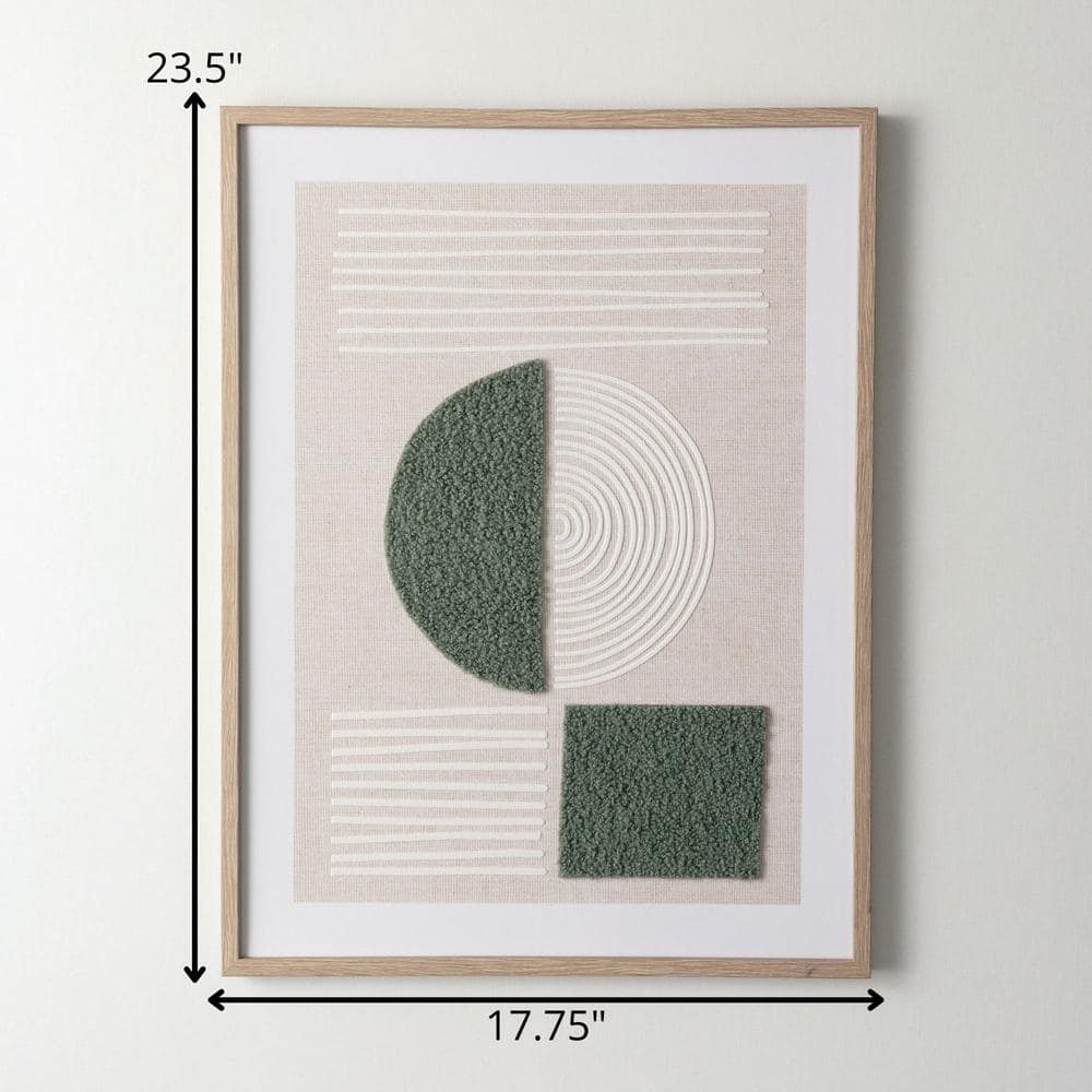 Modern Green and Beige Abstract Canvas Painting for Kids Nursery