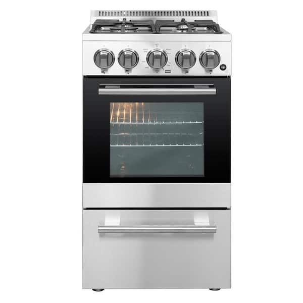 Forno Lamazze 20 in. Gas Range 4 Burners in Stainless Steel