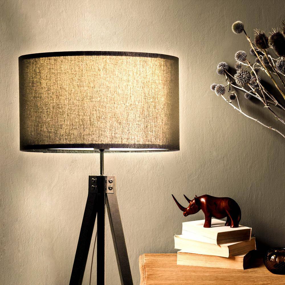 Black Tripod Floor Lamp with 3-Way Switch for Kids' Nursery