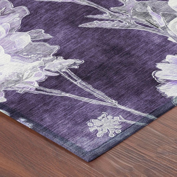 Chantille Machine Washable Indoor/Outdoor Abstract ACN2796 Eggplant 3 ft. x 5 ft. Area Rug