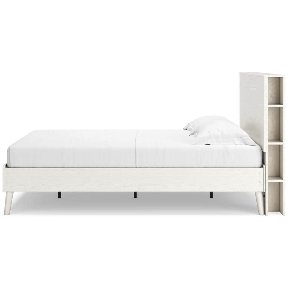 White Queen Contemporary Bookcase Headboard with Storage