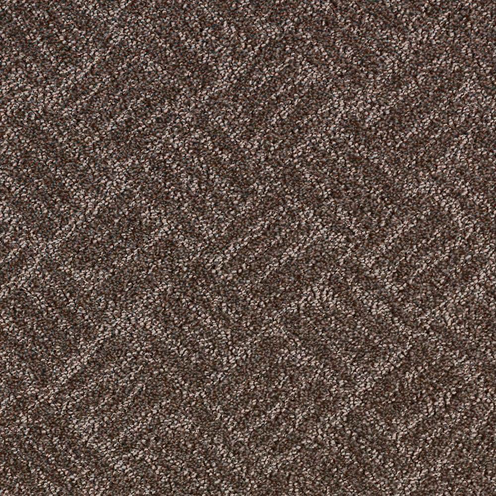 8 in. x 8 in. Pattern Carpet Sample - Embers Aloft -Color Cocoa